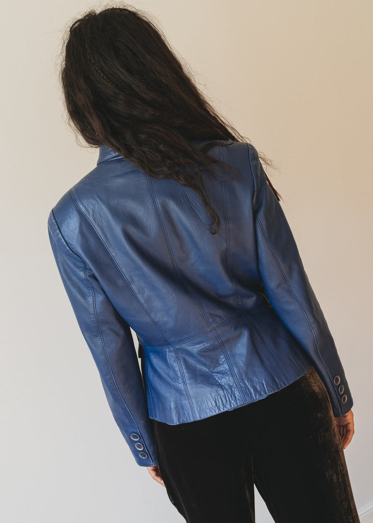 Leather blue jacket